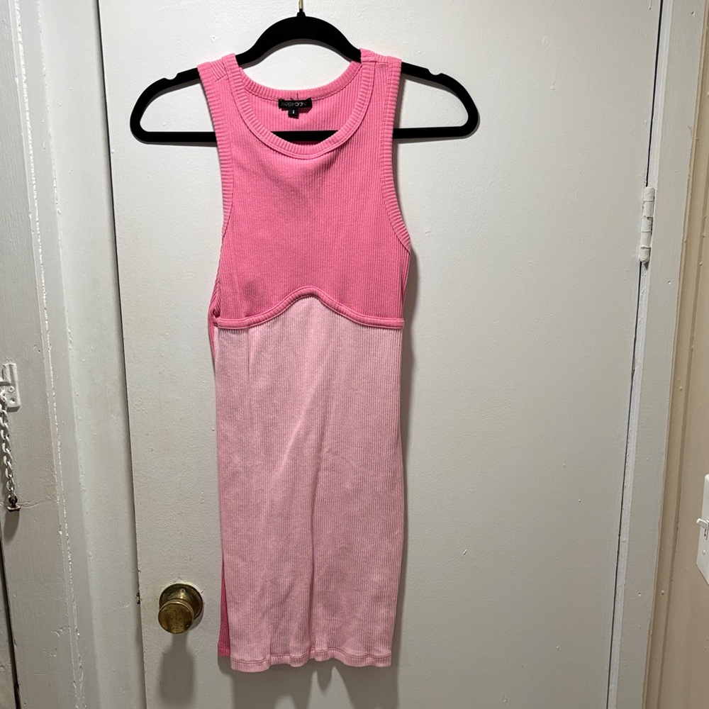 Pink Sleeveless Knit Dress